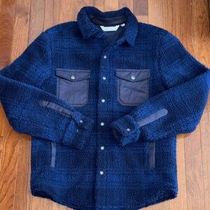 Peter Millar Deep Blue High Pile Fleece Sherpa Shirt Jacket Size Small